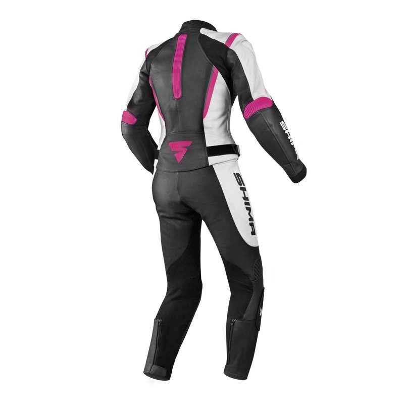 Combinaison moto Shima Miura noir-blanc-fuchsia pour femme soldes