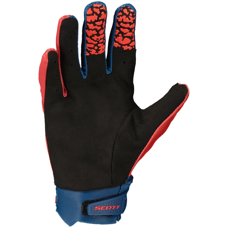 Gants motocross enfant SCOTT EVO TRACK bleu-rouge fluo