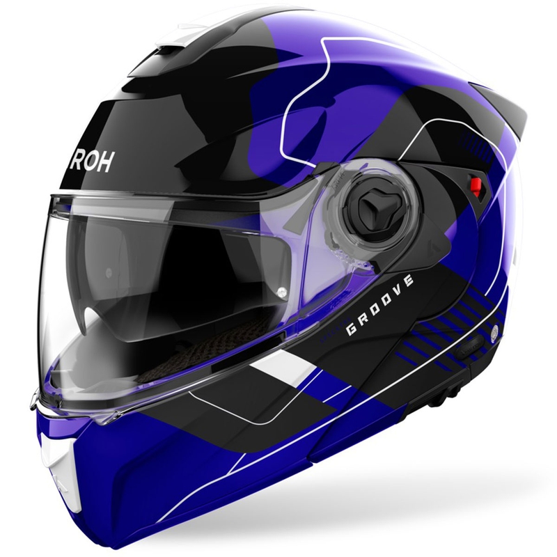 Casque modulable Airoh Specktre Groove bleu brillant