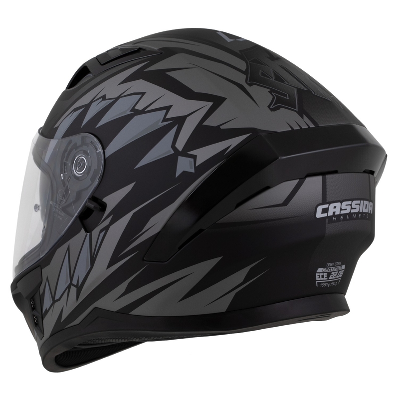 Casque intégral Cassida Orbit Strix noir-gris mat