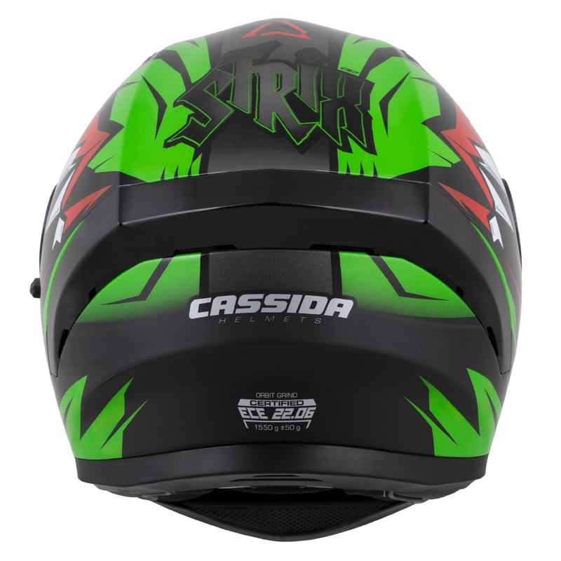 Casque intégral Cassida Orbit Strix rouge-vert-gris-blanc-noir