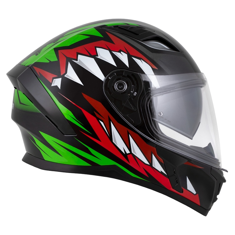 Casque intégral Cassida Orbit Strix rouge-vert-gris-blanc-noir
