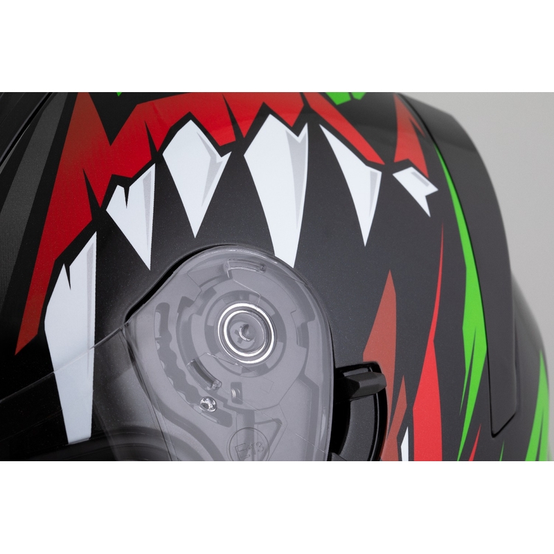 Casque intégral Cassida Orbit Strix rouge-vert-gris-blanc-noir