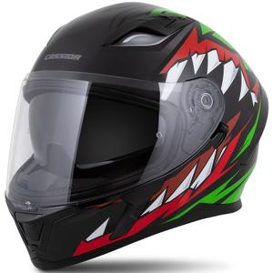 Casque intégral Cassida Orbit Strix rouge-vert-gris-blanc-noir