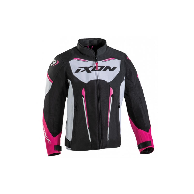 Veste moto enfant IXON Striker Air noir-blanc-rose