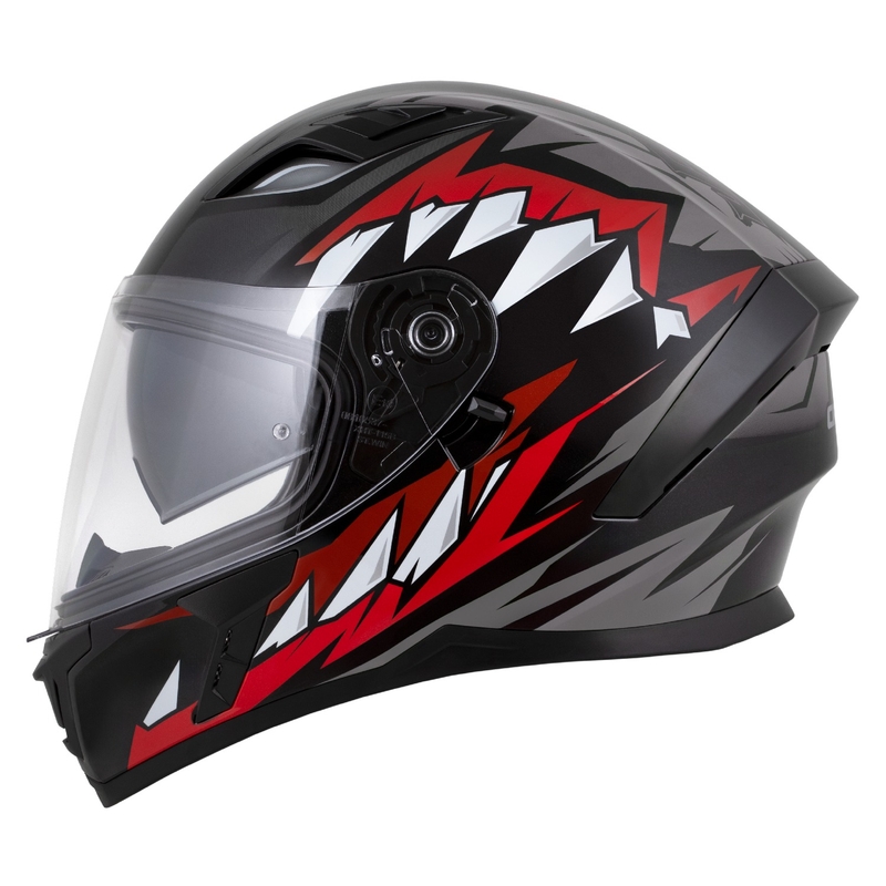 Casque intégral Cassida Orbit Strix rouge-gris-blanc-noir