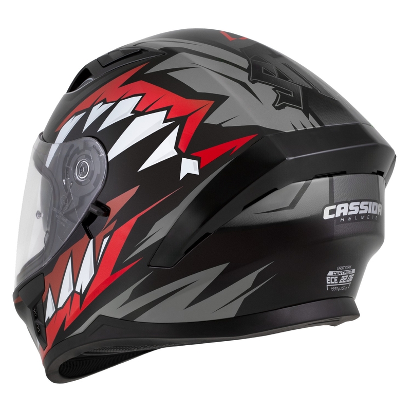Casque intégral Cassida Orbit Strix rouge-gris-blanc-noir