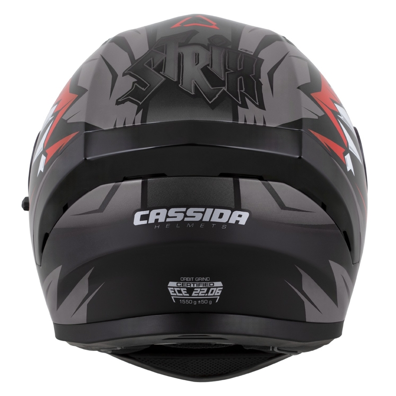 Casque intégral Cassida Orbit Strix rouge-gris-blanc-noir