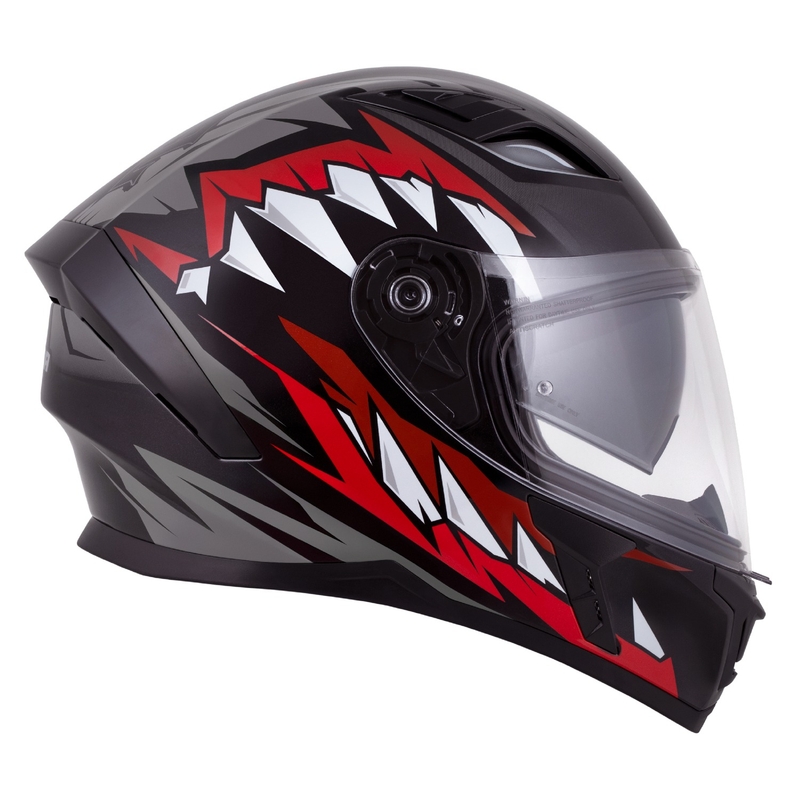 Casque intégral Cassida Orbit Strix rouge-gris-blanc-noir