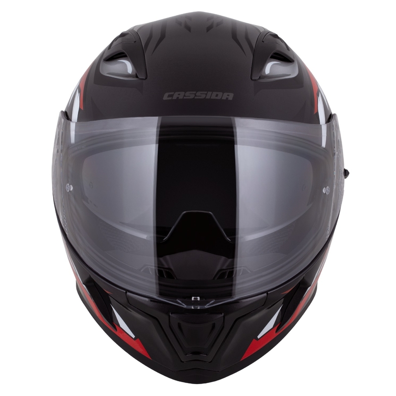 Casque intégral Cassida Orbit Strix rouge-gris-blanc-noir