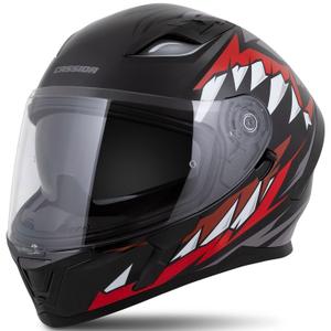 Casque intégral Cassida Orbit Strix rouge-gris-blanc-noir
