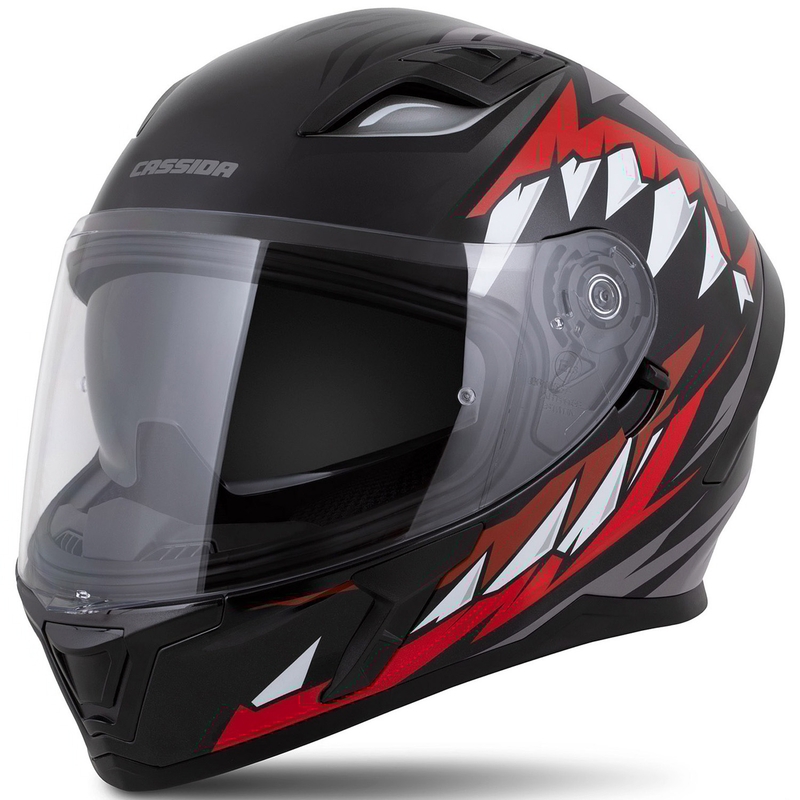 Casque intégral Cassida Orbit Strix rouge-gris-blanc-noir