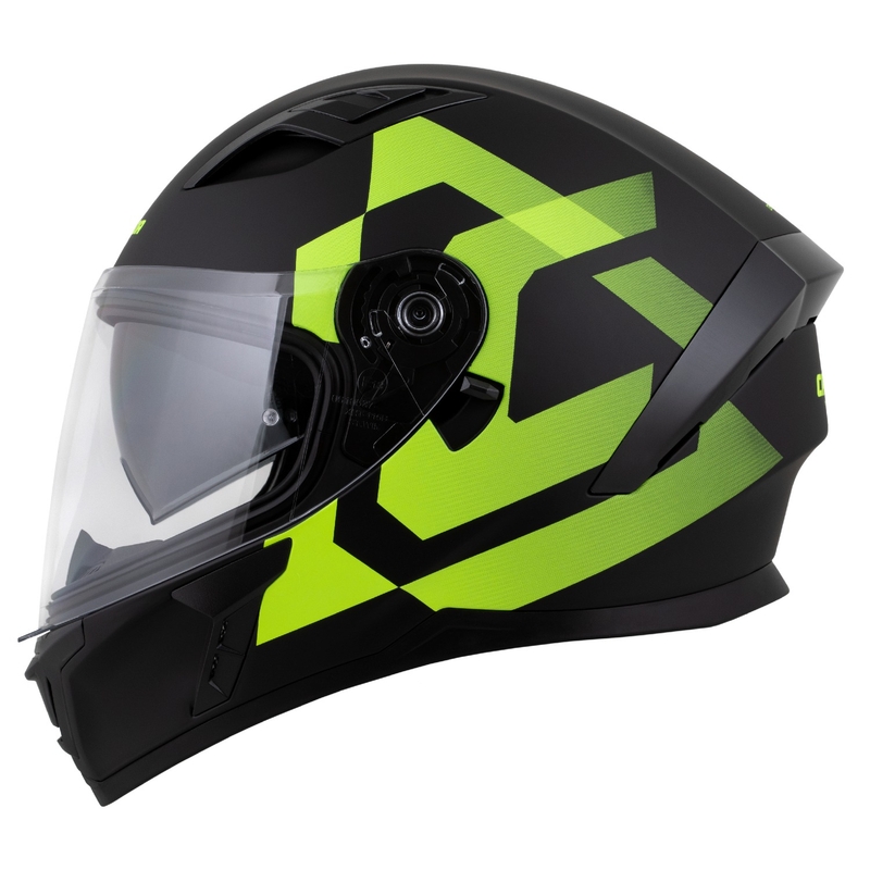 Casque intégral Cassida Orbit Grind noir mat-jaune fluo