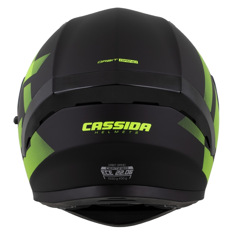 Casque intégral Cassida Orbit Grind noir mat-jaune fluo