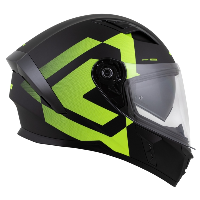 Casque intégral Cassida Orbit Grind noir mat-jaune fluo