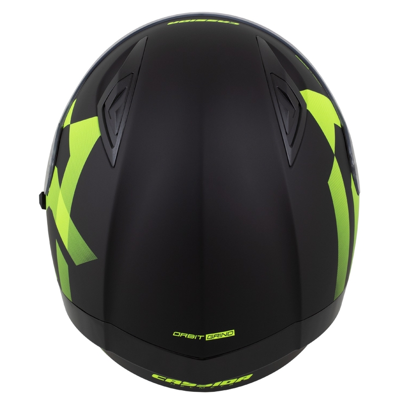 Casque intégral Cassida Orbit Grind noir mat-jaune fluo