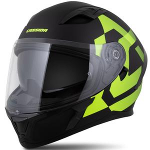 Casque intégral Cassida Orbit Grind noir mat-jaune fluo