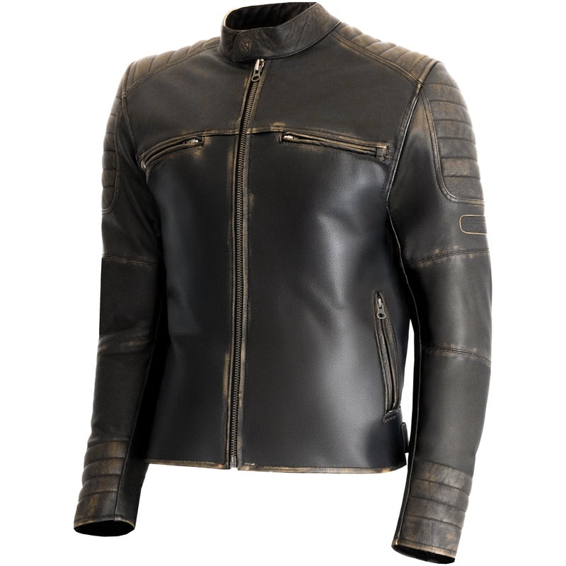Veste de moto vintage en cuir marron RSA
