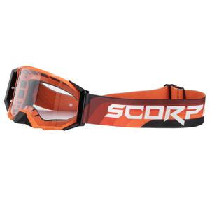 Lunettes de motocross Scorpion E24 orange-noir avec plexiglas transparent
