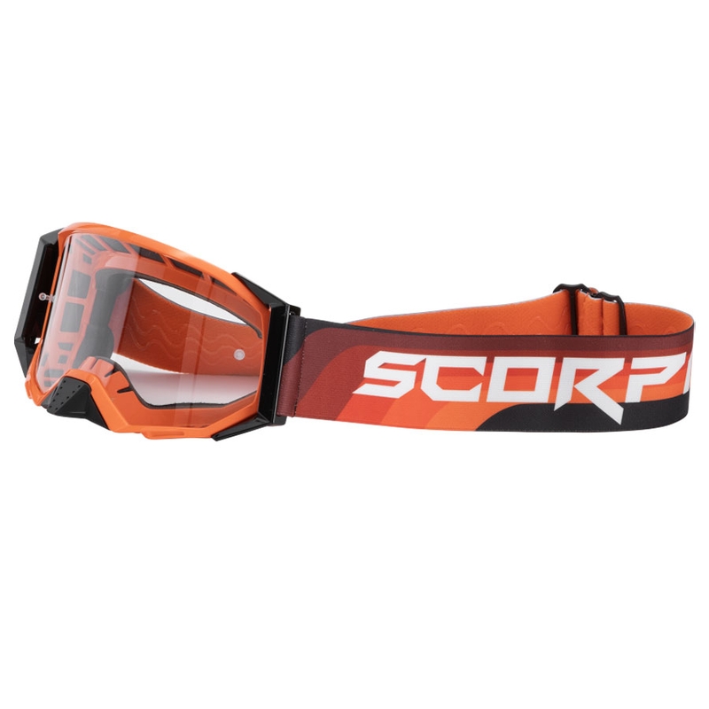 Lunettes de motocross Scorpion E24 orange-noir avec plexiglas transparent