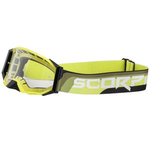 Lunettes de motocross Scorpion E24 jaune fluo-noir avec plexiglas transparent