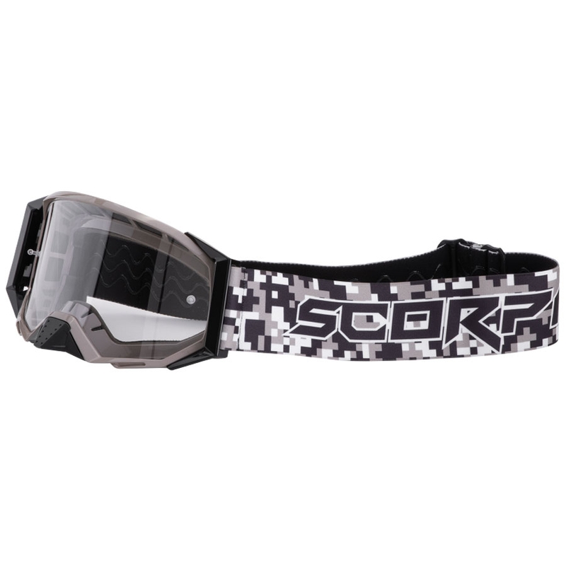 Lunettes de motocross Scorpion E24 camouflage avec plexiglas transparent