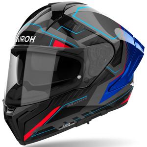 Casque moto intégral Airoh MATRYX Rocket bleu brillant-rouge
