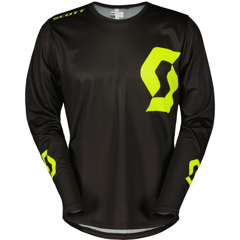Maillot motocross SCOTT Compete noir-jaune fluo soldes