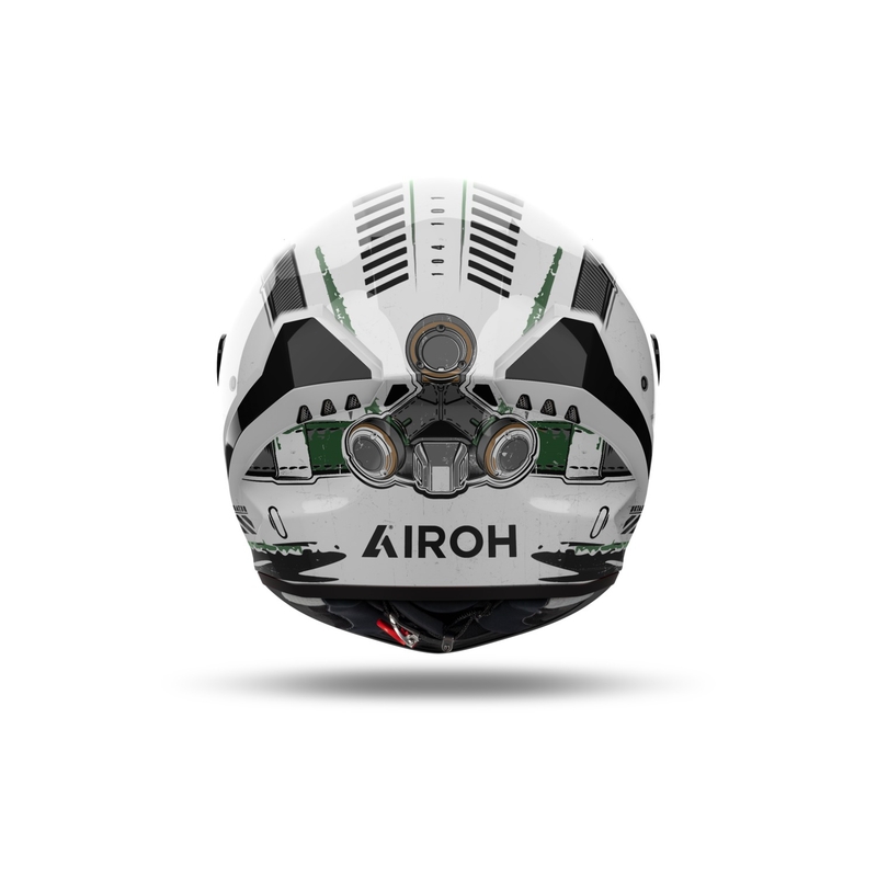 Casque moto intégral Airoh CONNOR Alligator blanc brillant-vert