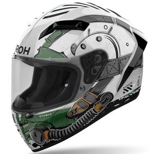 Casque moto intégral Airoh CONNOR Alligator blanc brillant-vert