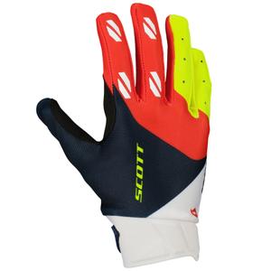 Gants motocross SCOTT EVO RACE bleu-rouge-jaune fluo