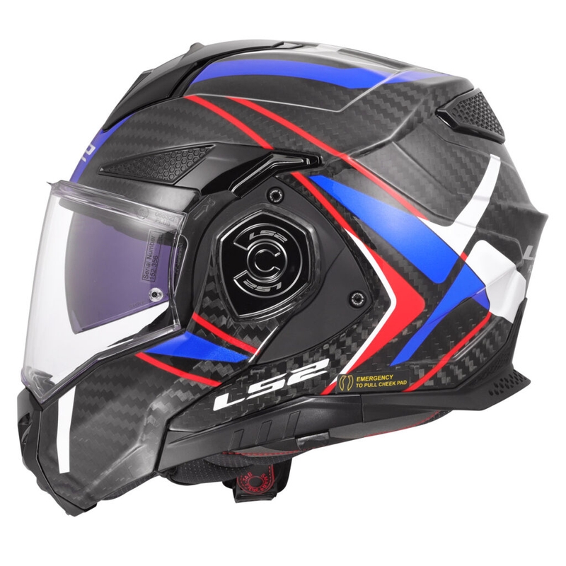 Casque moto LS2 FF901 Advant XC Future II blanc-bleu