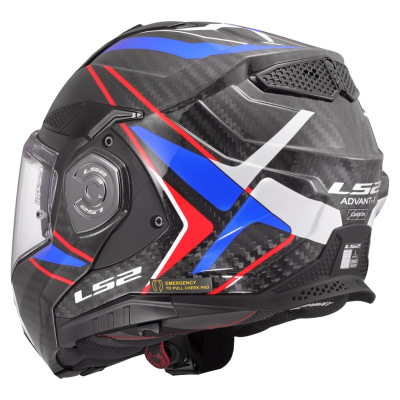 Casque moto LS2 FF901 Advant XC Future II blanc-bleu