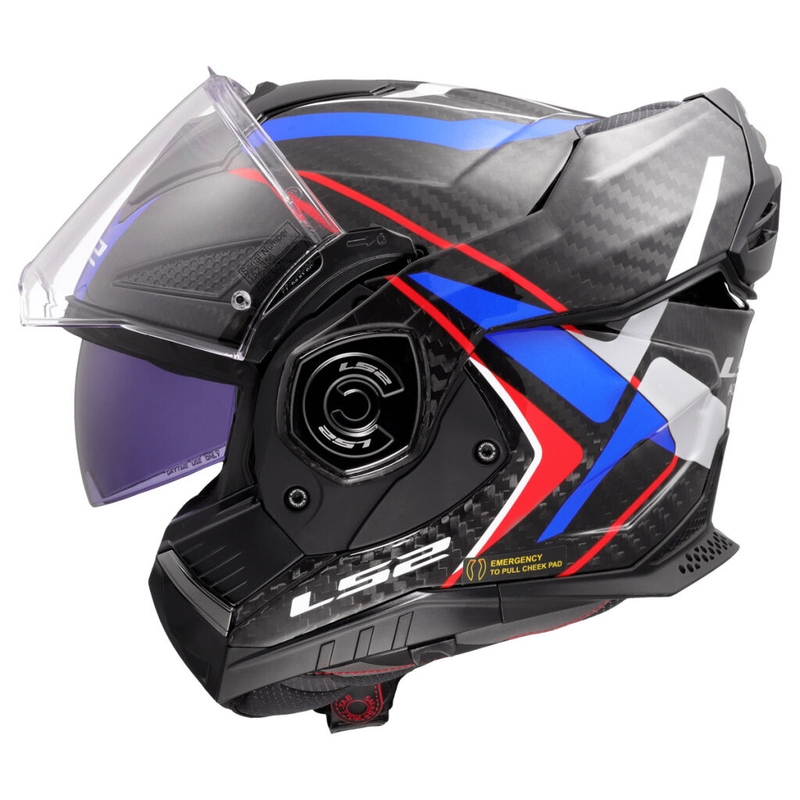 Casque moto LS2 FF901 Advant XC Future II blanc-bleu