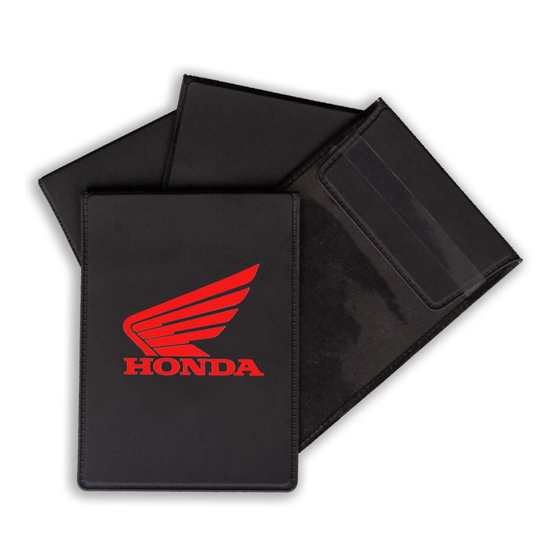 Cache plaque d'immatriculation technique Honda rouge