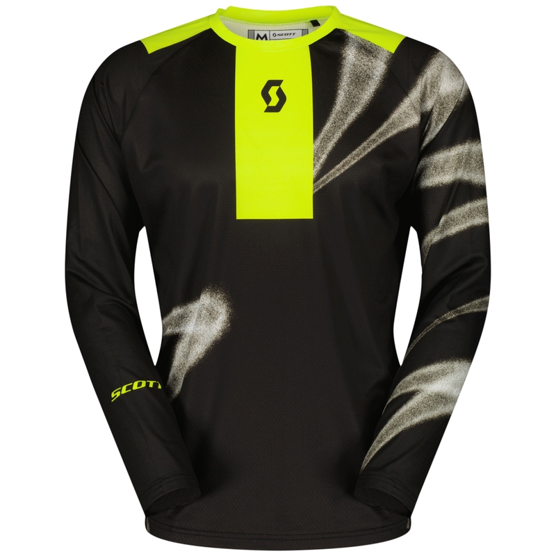 Maillot motocross SCOTT EVO Dirt noir-jaune fluo soldes