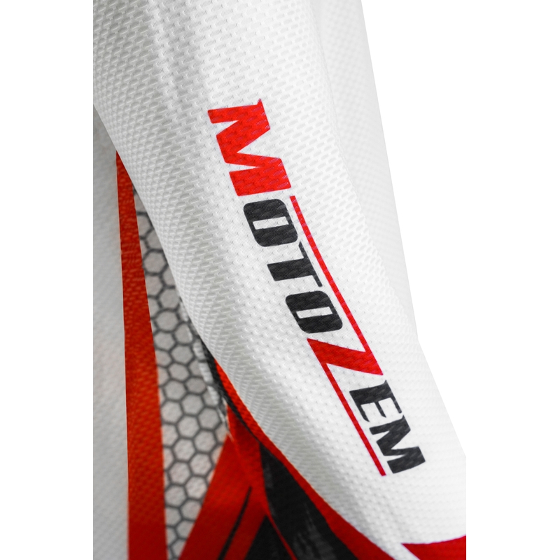 Maillot de motocross MotoZem Ground MX blanc-noir-rouge