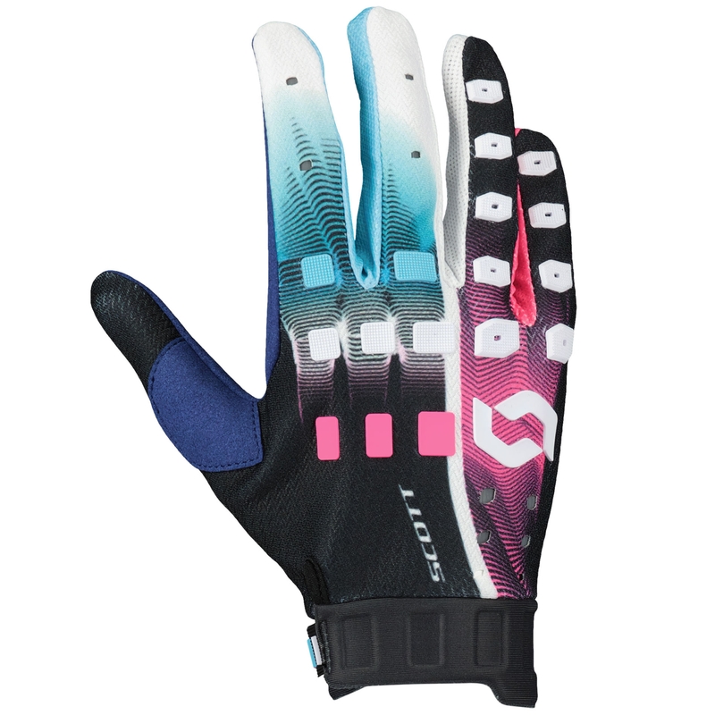 Gants motocross SCOTT Podium PRO bleu-rose