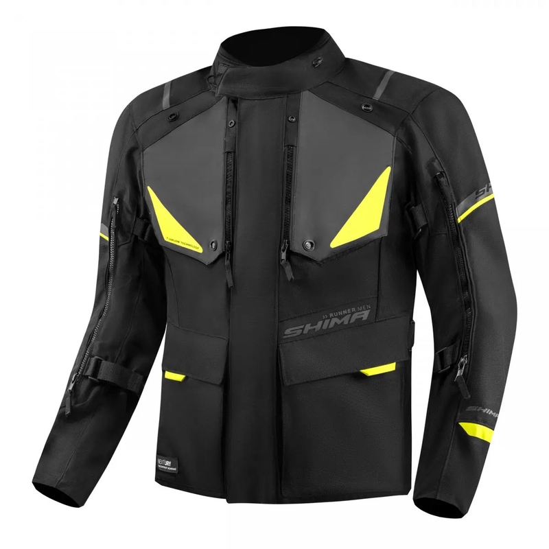 Veste moto Shima Runner noir-jaune fluo