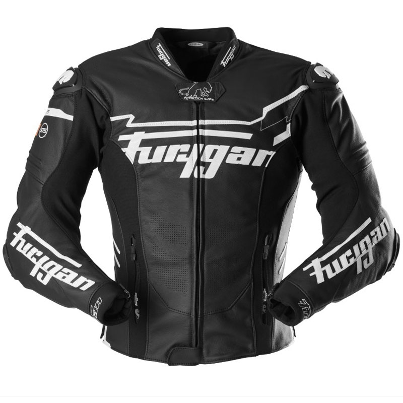 Veste moto en cuir Furygan Sirius noir-blanc