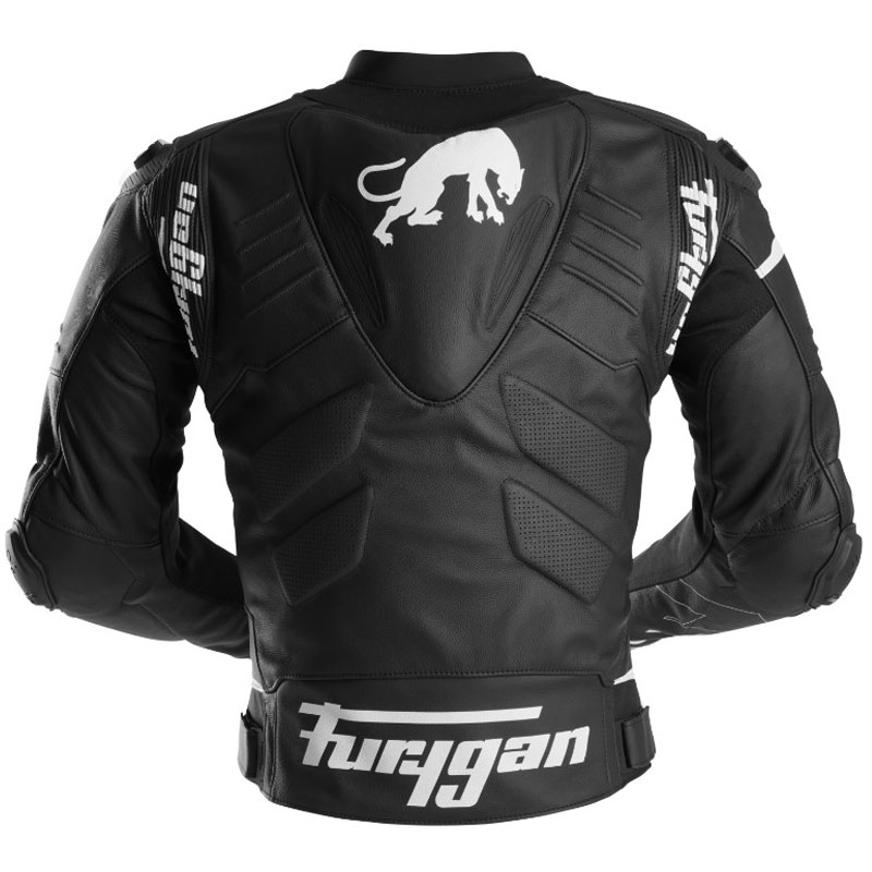 Veste moto en cuir Furygan Sirius noir-blanc