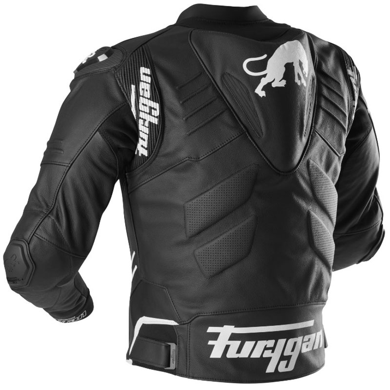 Veste moto en cuir Furygan Sirius noir-blanc