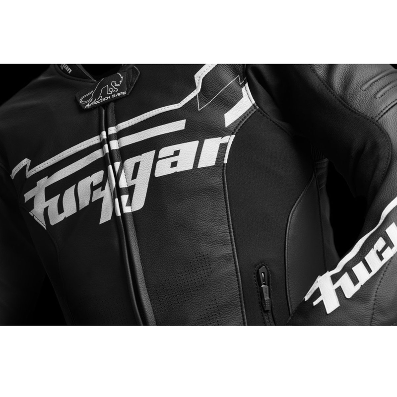 Veste moto en cuir Furygan Sirius noir-blanc