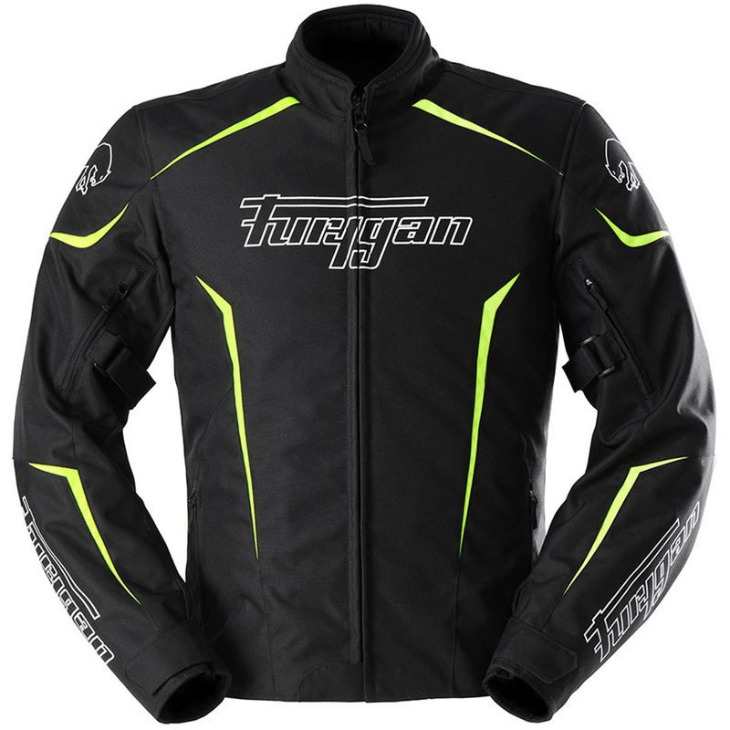 Blouson moto Furygan Yori noir-blanc-jaune fluo