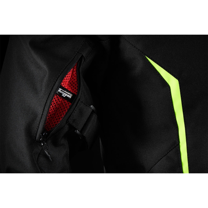 Blouson moto Furygan Yori noir-blanc-jaune fluo