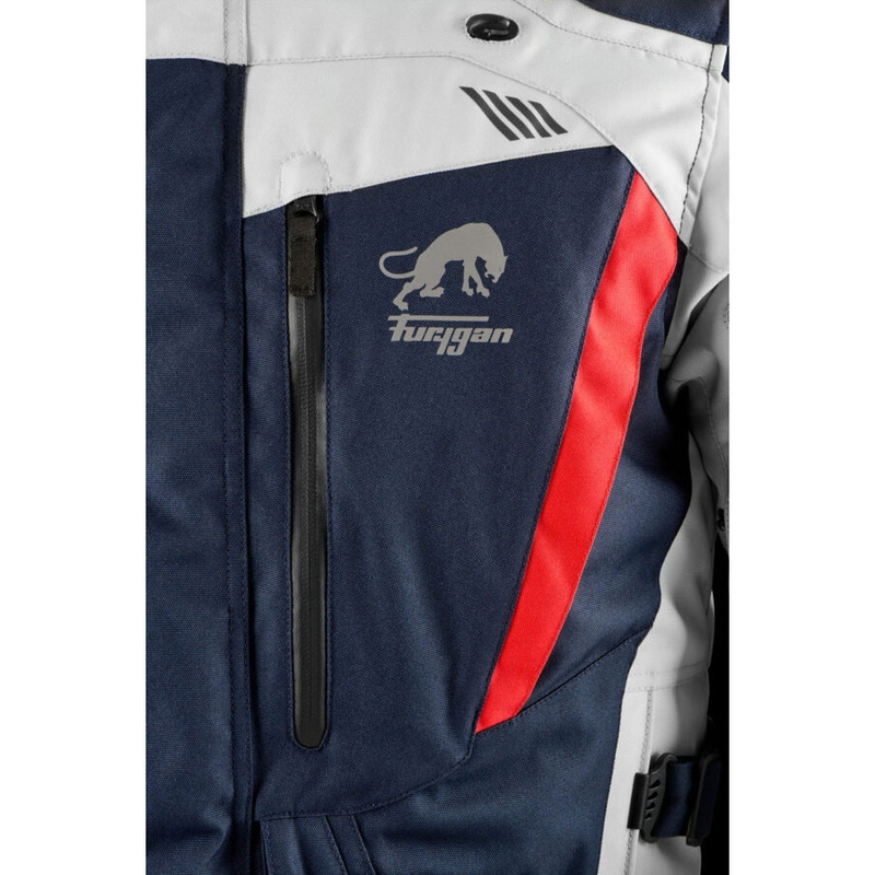 Blouson moto Furygan Apalaches Evo bleu-beige-rouge