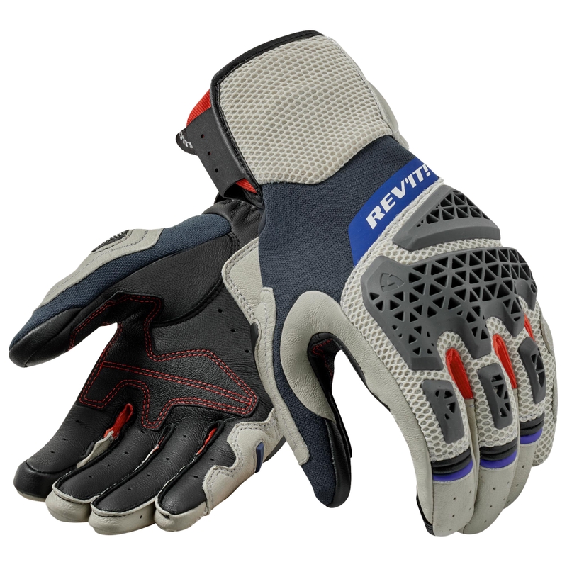 Gants moto Revit Sand 5 argent-rouge