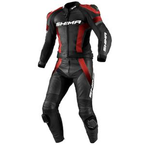 Combinaison de moto Shima STR noire et rouge soldes