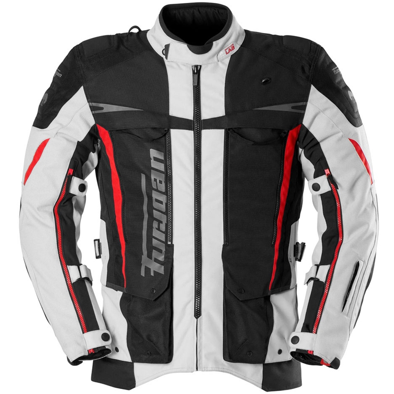 Blouson moto Furygan Montroc Kevlar® Primaloft® 3IN1+ noir-beige-rouge