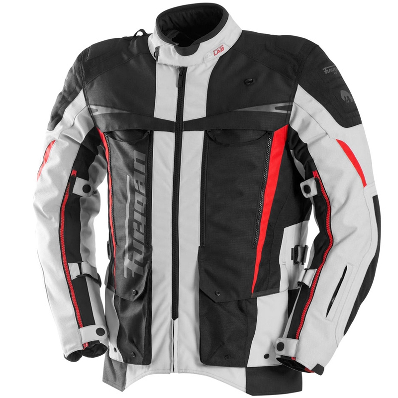 Blouson moto Furygan Montroc Kevlar® Primaloft® 3IN1+ noir-beige-rouge